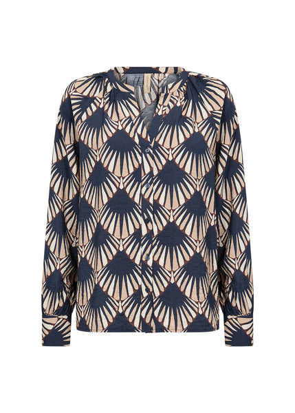 Hailin Printed Top (Navy Combi)
