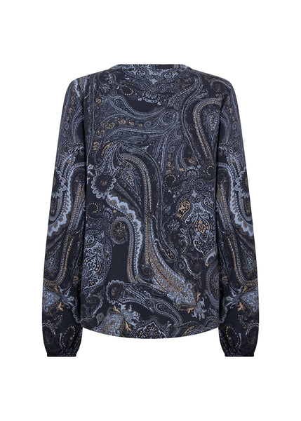 Halna Printed Blouse (Navy Print)