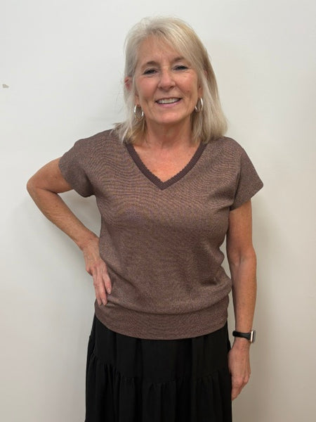 Dina Lurex Top (Hazel Bloom)