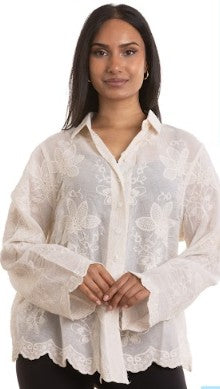 Marla Embroidered Blouse (Beige)