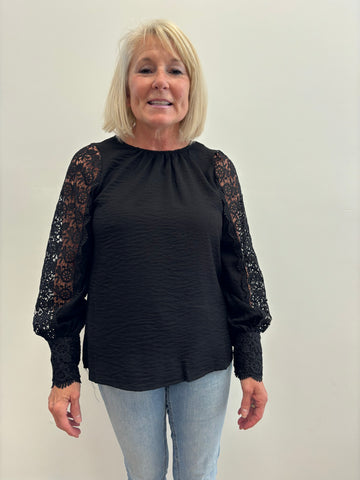 Belle Lace Blouse (Black) - 25% OFF AT CHECKOUT - FINAL SALE