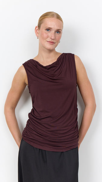 Marica Rouched Tank (Chocolate Plum)
