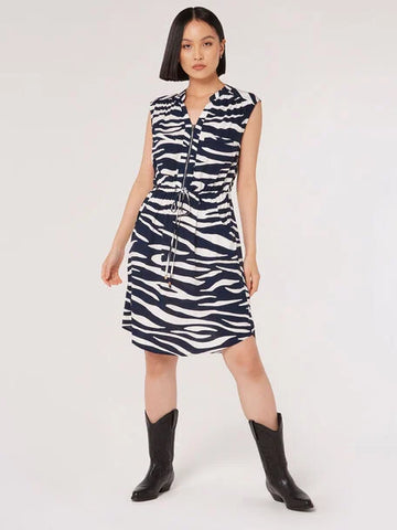 Marcie Zebra Print Zip Dress