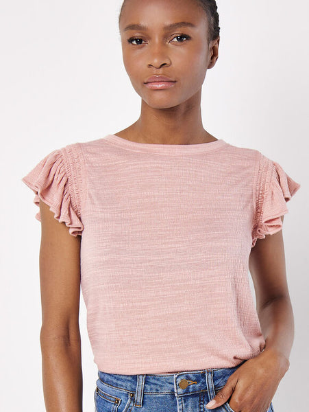 Cassie Ruffle Slub Top