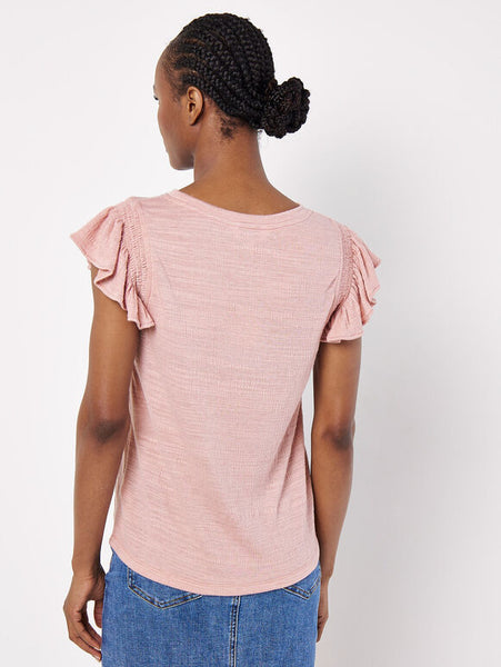 Cassie Ruffle Slub Top