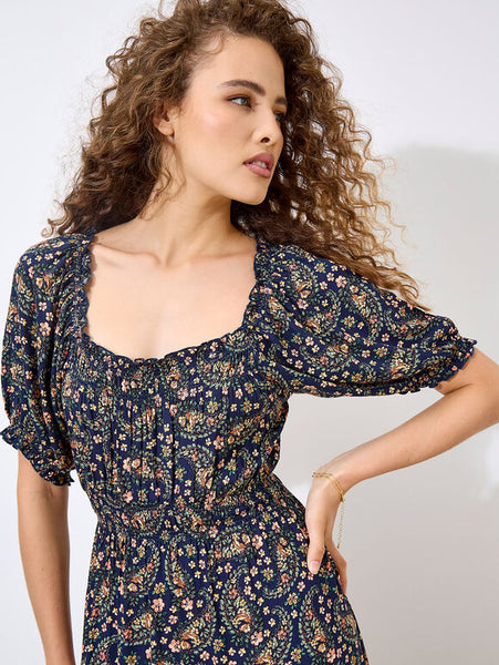 Dakota Maxi Dress (Navy Floral)