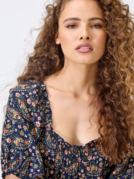 Dakota Maxi Dress (Navy Floral)