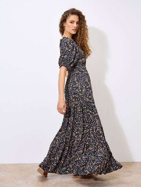 Dakota Maxi Dress (Navy Floral)