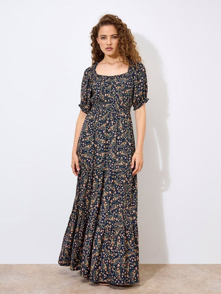 Dakota Maxi Dress (Navy Floral)