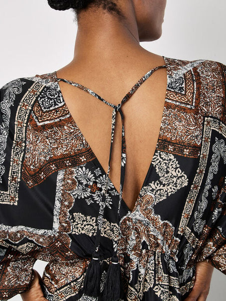 Leanne Scarf Print Kaftan Dress