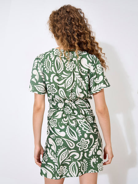 Presley Wrap Dress (Green) - 25% OFF AT CHECKOUT - FINAL SALE
