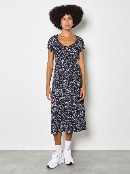 Mira Spotted Dress (Navy)