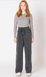 Madison Wide Leg Denim Pant (Washed Black)