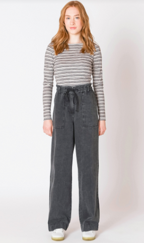 Madison Wide Leg Denim Pant (Washed Black)