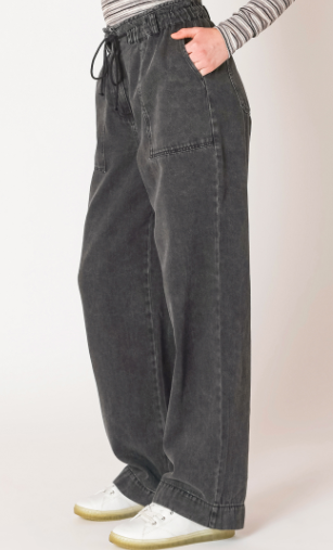 PLUS Madison Wide Leg Denim Pant (Washed Black)