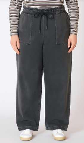 PLUS Madison Wide Leg Denim Pant (Washed Black)