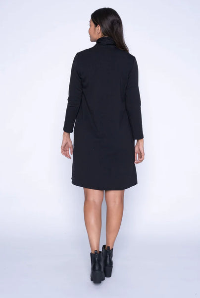 Romie Cowl Neck Sweater Dress (Black)
