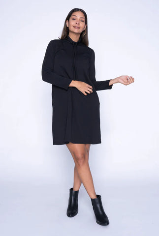 Romie Cowl Neck Sweater Dress (Black)