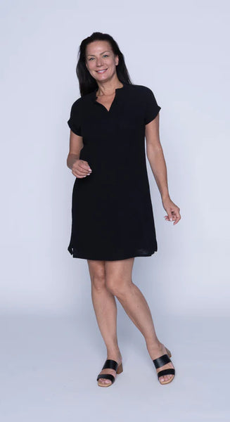 Viv Cotton Gauze Dress (Black)