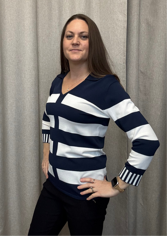 Sylvia Blue Stripe Sweater