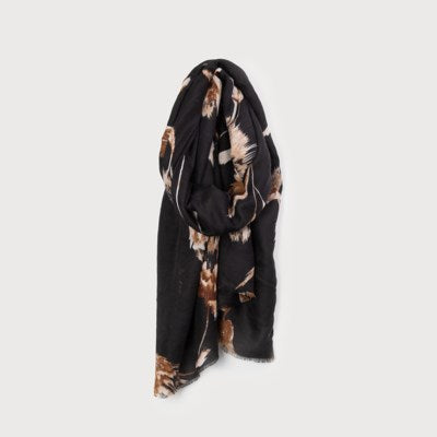 Marisa Gold Metallic Accent Floral Scarf - 3 Colour Options