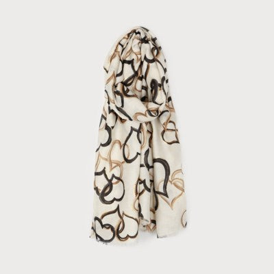Jeannie Metallic Heart Scarf - 3 Colour Options