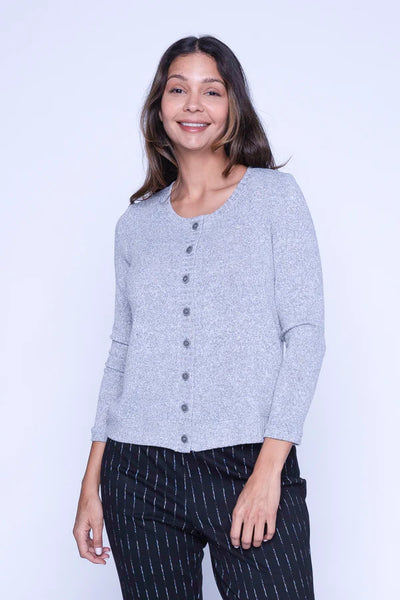 Alessia Button Down Cardigan (Grey)