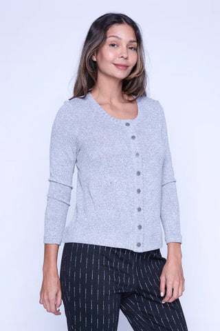 Alessia Button Down Cardigan (Grey)
