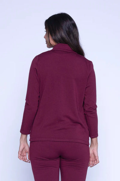 Villa Zip Up Sweater (Burgundy)