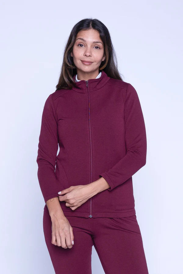 Villa Zip Up Sweater (Burgundy)