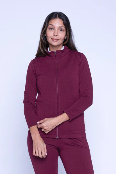 Villa Zip Up Sweater (Burgundy)