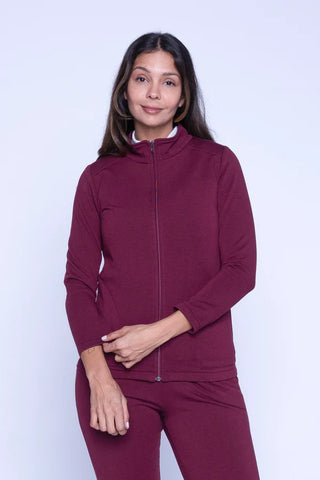 Villa Zip Up Sweater (Burgundy)