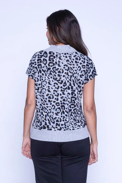 Michelle Sweater Knit Top (Animal Print)