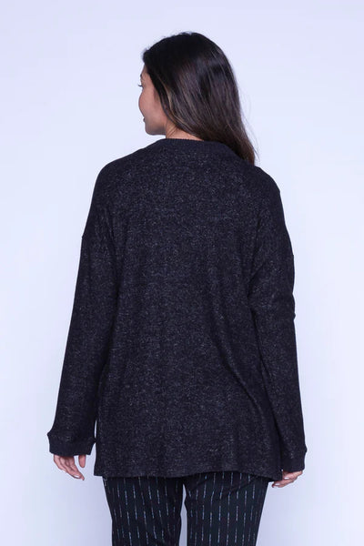 Louise Brushed Open Cardigan (Black)