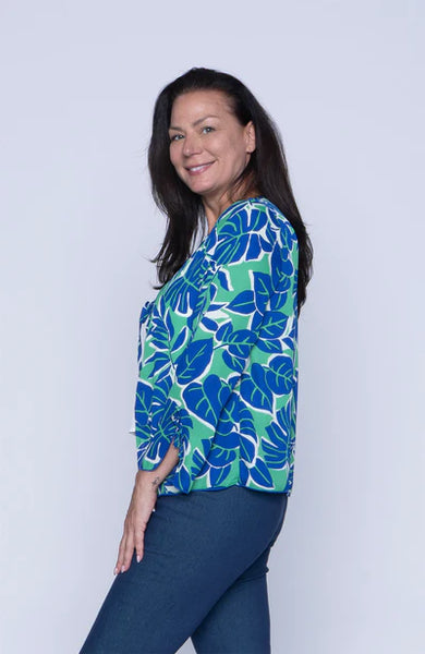 Nora Tie Cardigan (Blue MultI)