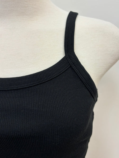 Judy Ribbed Crop Top (Black)