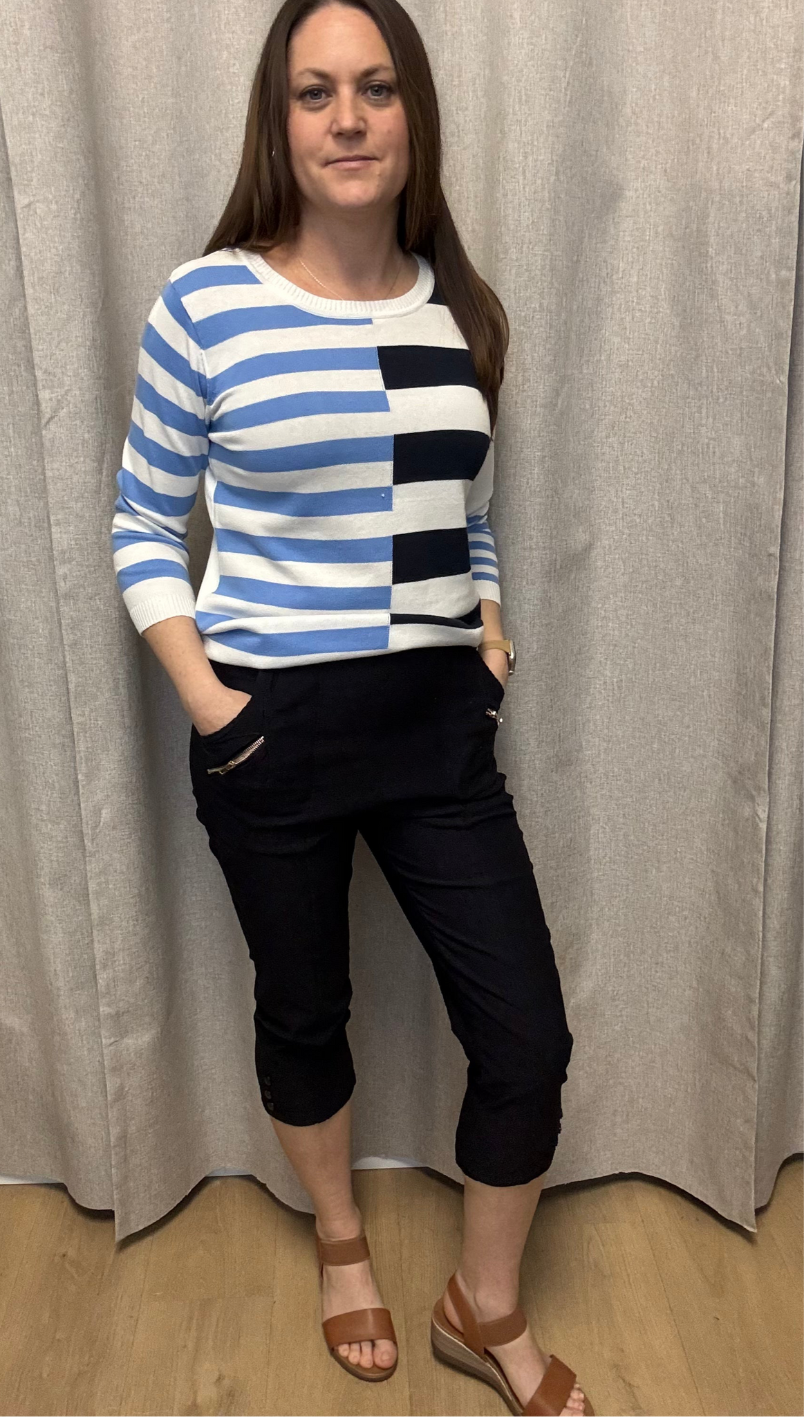 Marion Colour Block Cotton Sweater - 25% OFF AT CHECKOUT - FINAL SALE