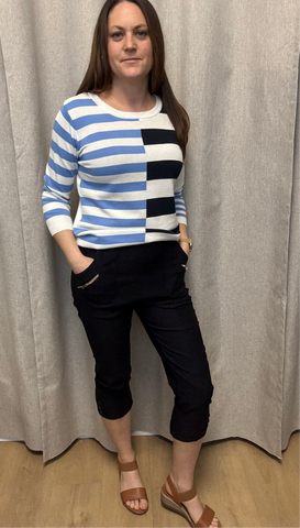 Marion Colour Block Cotton Sweater - 25% OFF AT CHECKOUT - FINAL SALE