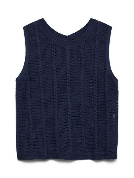 Lexia Button Down Knit Reversible Tank (Navy Blazer)
