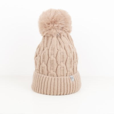 Lori Cable Knit Pom Hat - 3 Colour Options
