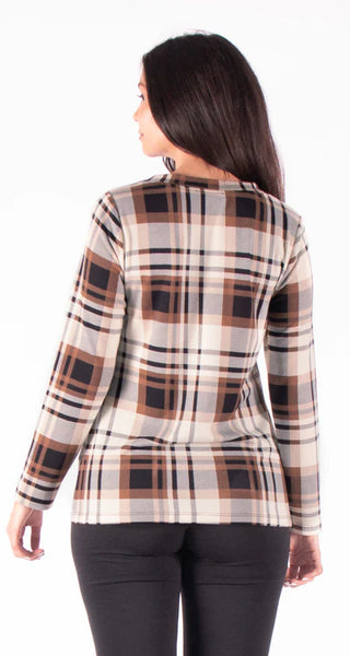 Lisa Asymmetrical Plaid Top
