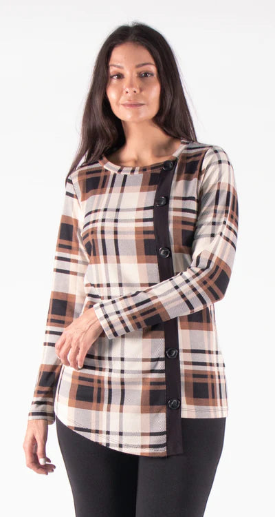 Lisa Asymmetrical Plaid Top