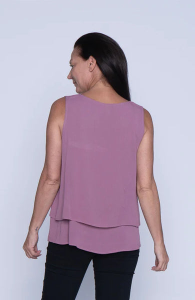 Mel Crinkle Layered Tank (Mauve)