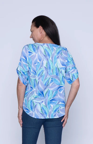 Kendall Patterned Blouse (Blue Multi)