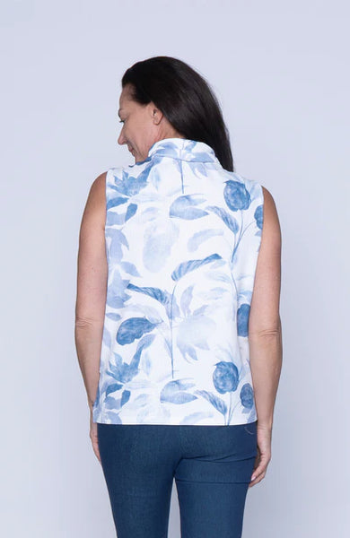 Kerrie Cowl Tank (Blue Floral)