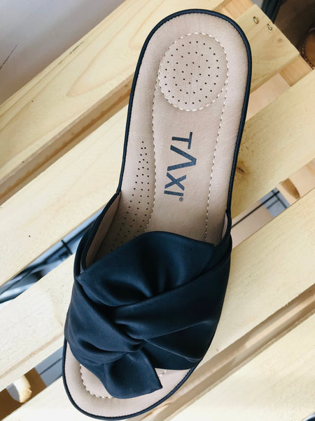 Janice Wedge Sandal (Black) - 40% OFF AT CHECKOUT - FINAL SALE