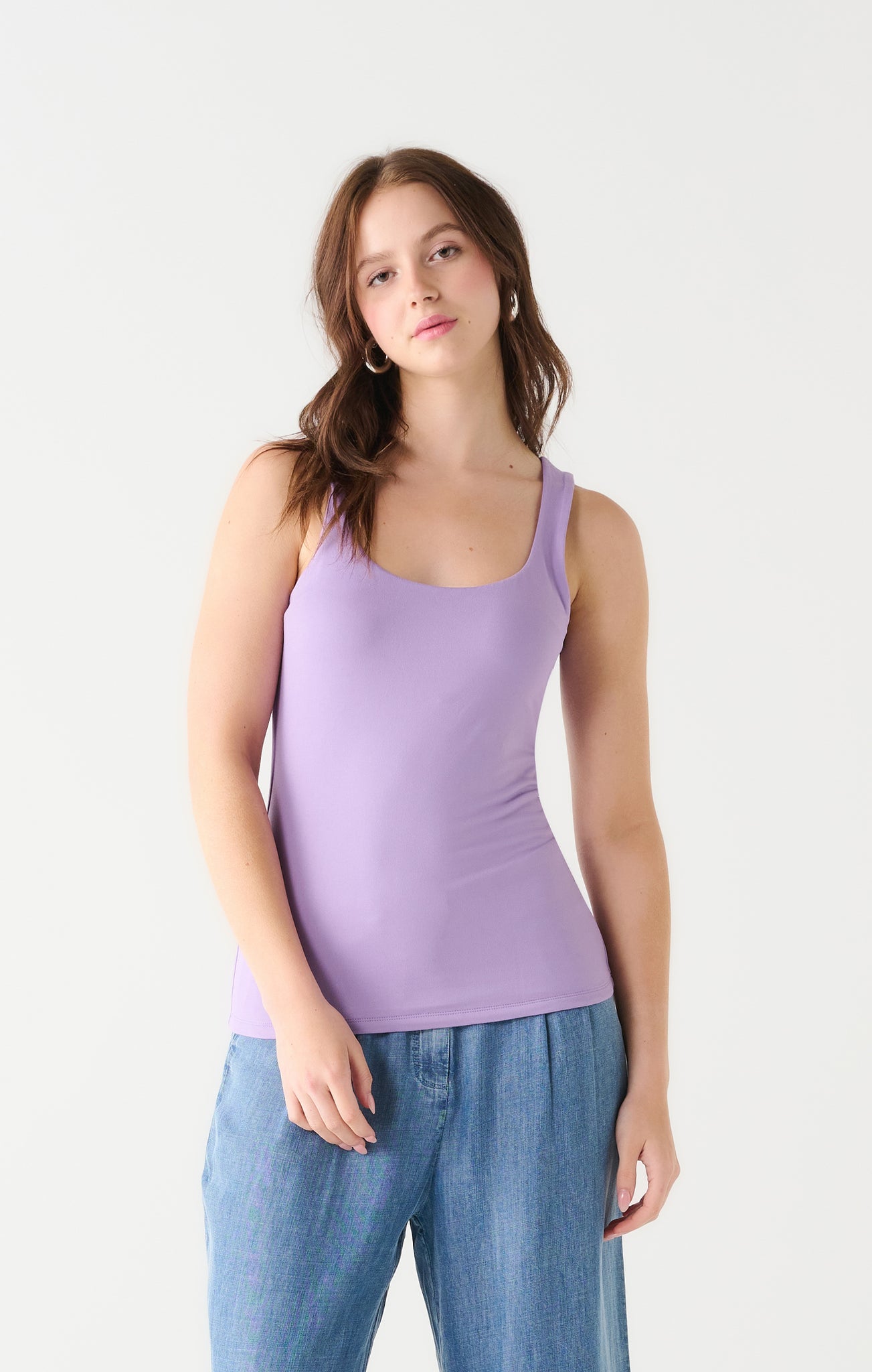 Marigold Square Neck Soft Tank (Lavender)