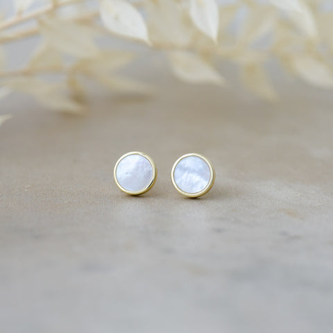 Alluring Mother of Pearl Studs - 2 Colour Options