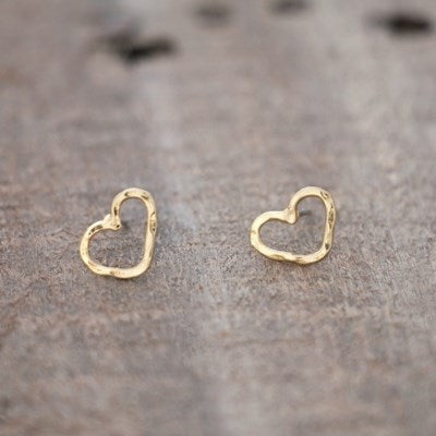 Amore Heart Stud Earrings - 2 Colour Options