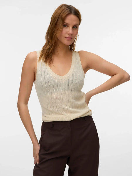 Lexie Pointelle Knit Tank (Birch)